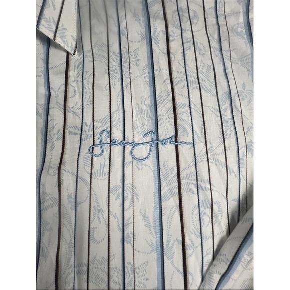 NWT $80 Sean John Stitched Floral LONG SLEEVE SHIRT 2XL XXL - Picture 4 of 12